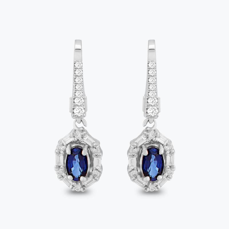 0.25 Carat Sapphire Diamond Earrings