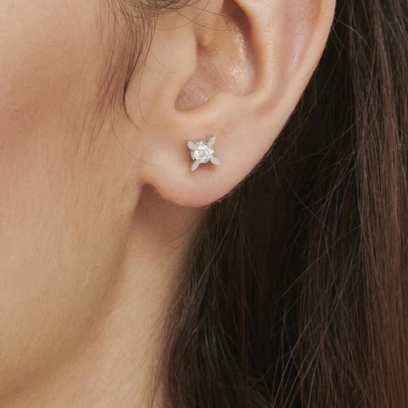 0.28 Carat Solitaire Diamond Earrings