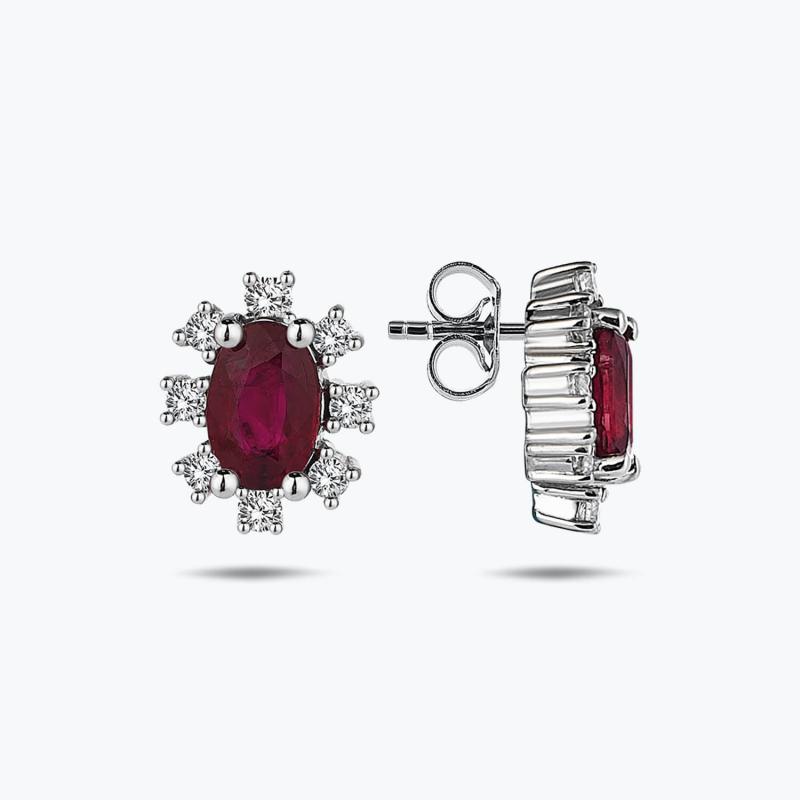 0.21 Carat Ruby Diamond Earrings