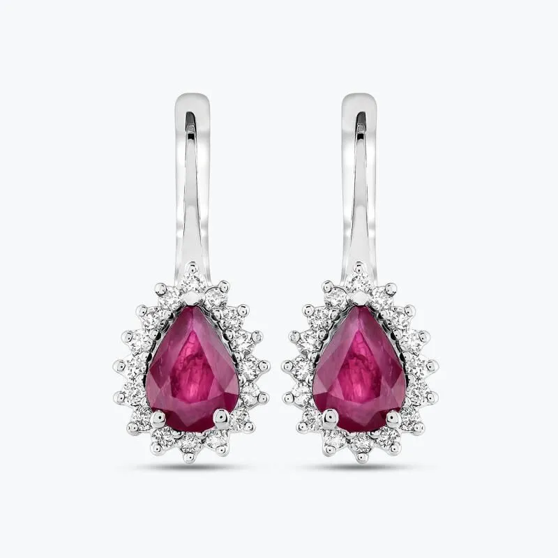 0.32 Carat Ruby Diamond Earrings