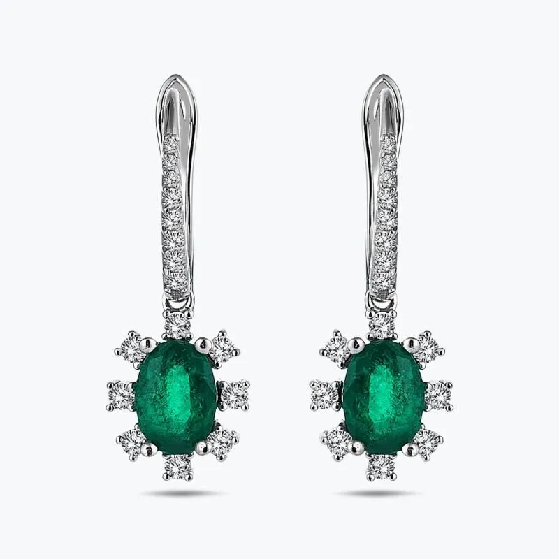 0.40 Carat Emerald Diamond Earrings