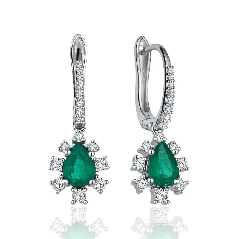 0.55 Carat Emerald Diamond Earrings