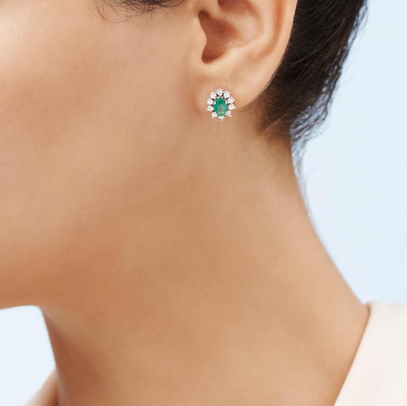 0.23 Carat Emerald Diamond Earrings