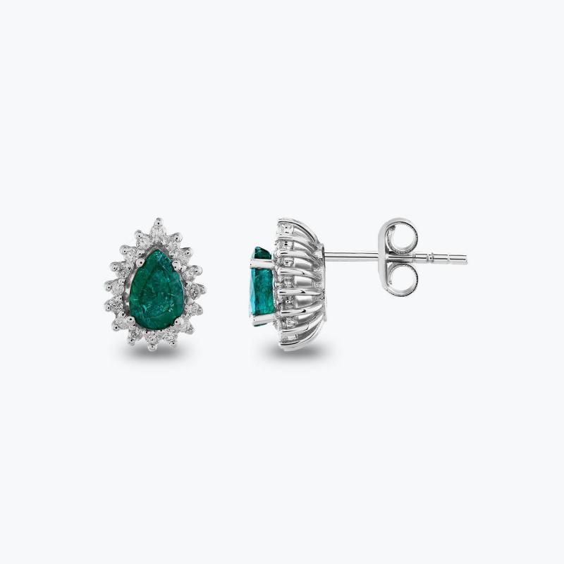 0.18 Carat Emerald Diamond Earrings