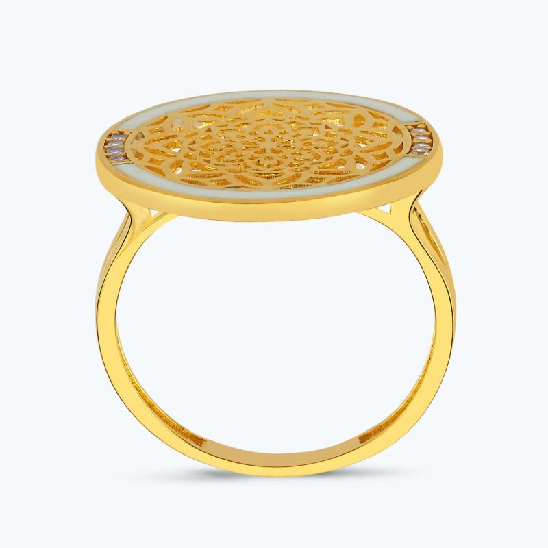 22K Mandala Gold Ring