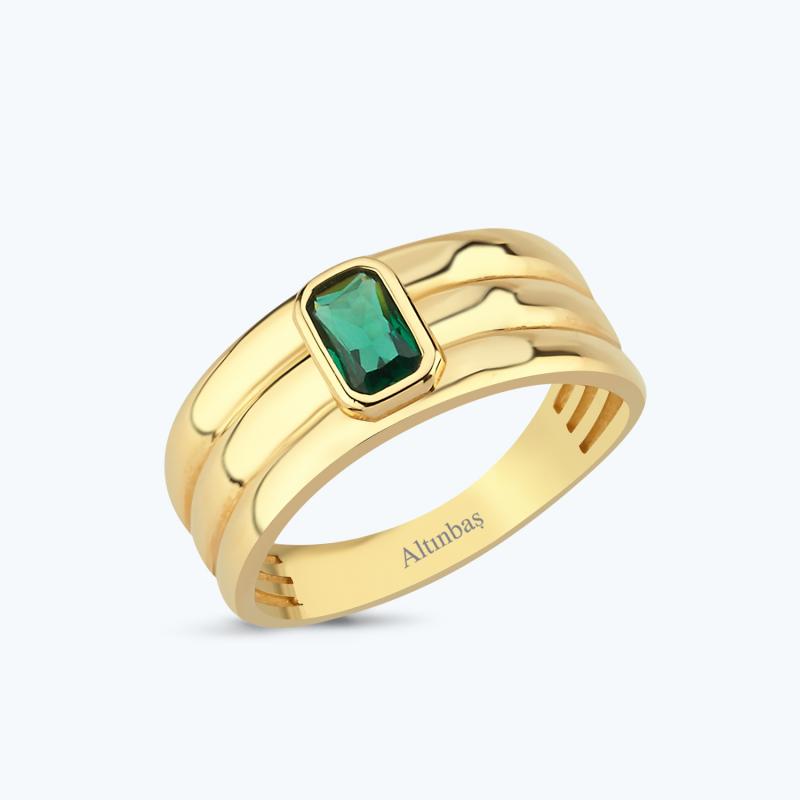 Colored Stone Gold Ring