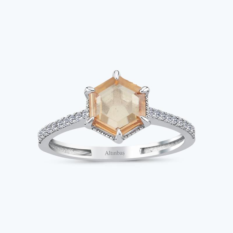 Orange Stone Gold Ring