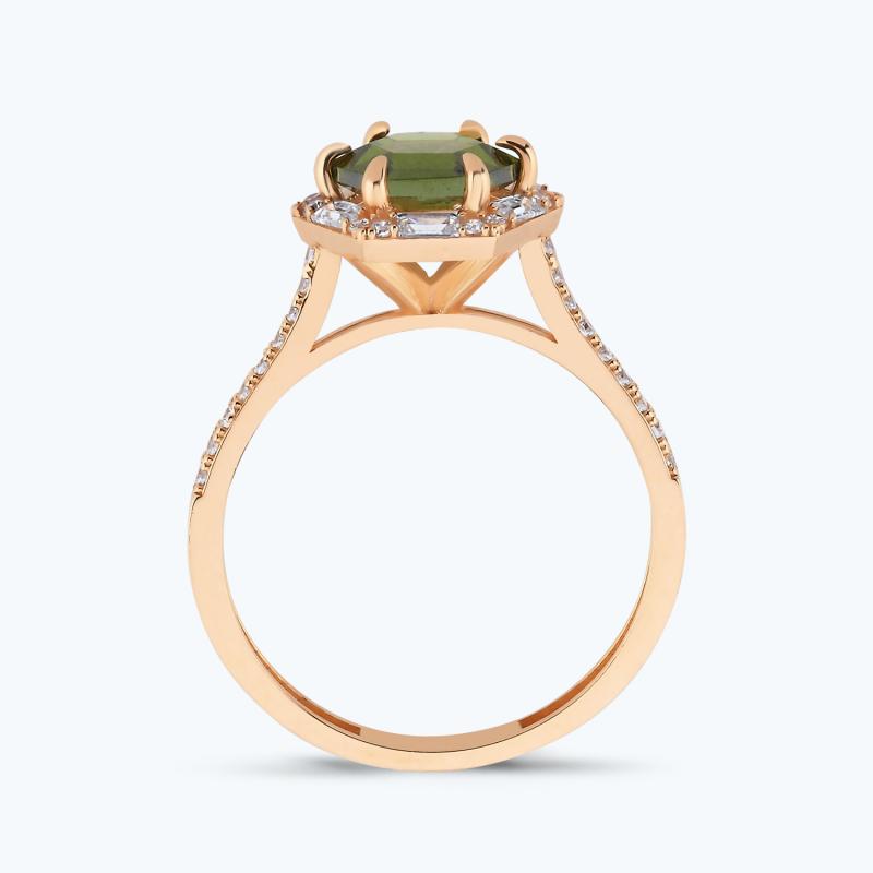 Green Stone Gold Ring