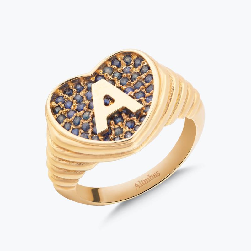 Marin Letter A Gold Ring