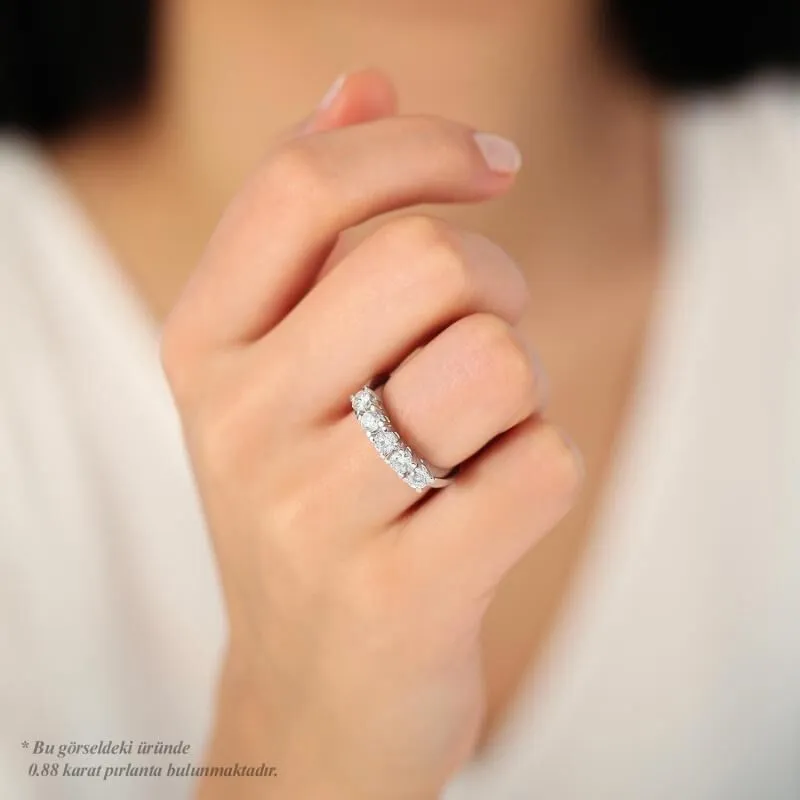 0.79 Carat Five Stone Diamond Ring