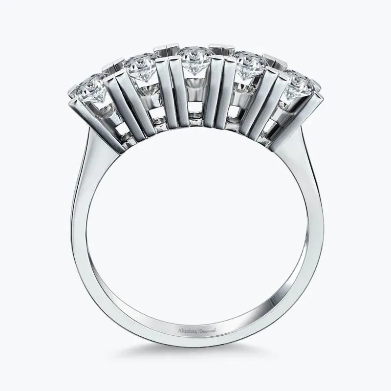 0.76 Carat Five Stone Diamond Ring