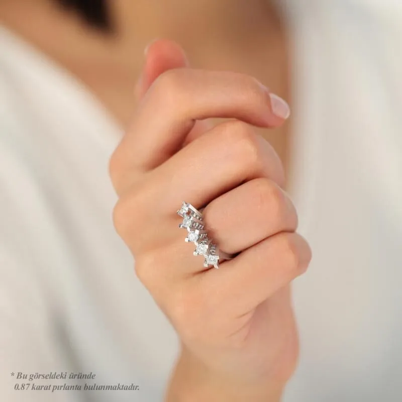 0.87 Carat Five Stone Diamond Ring