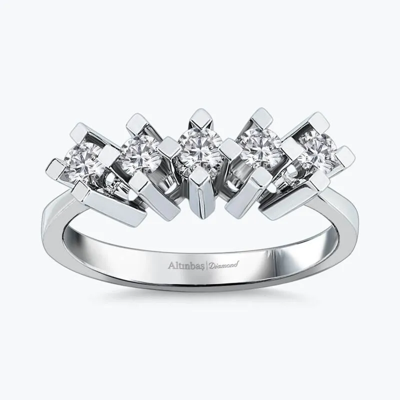 0.98 Carat Five Stone Diamond Ring