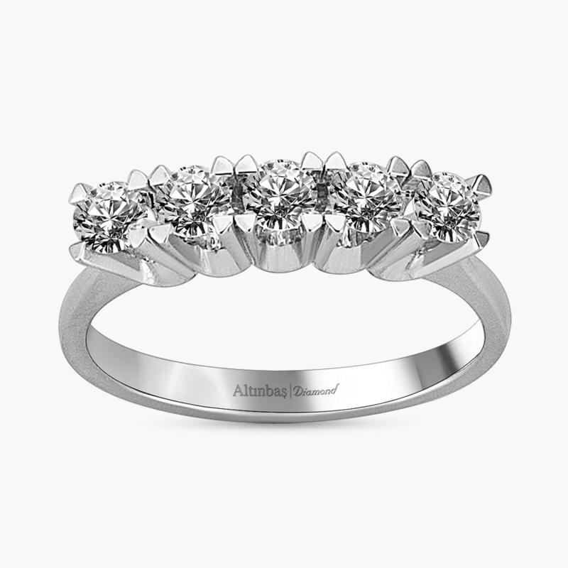 0.59 Carat Five Stone Diamond Ring