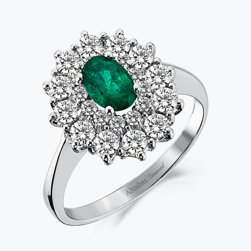 1.07 Carat Emerald Diamond Ring