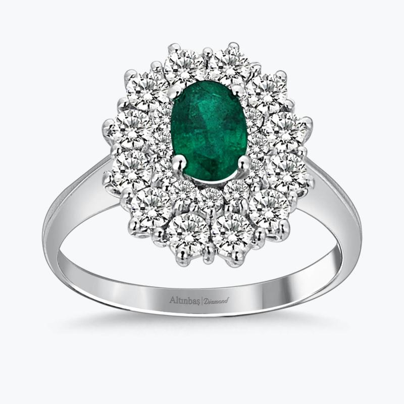 1.07 Carat Emerald Diamond Ring