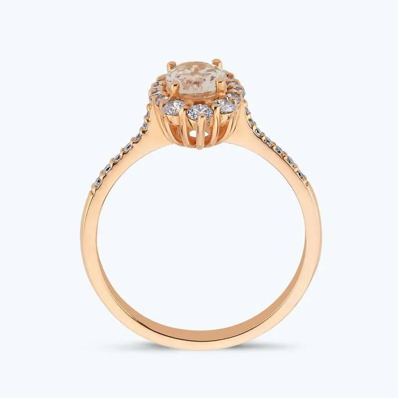 Pırlanta Morganite Taşlı Yüzük