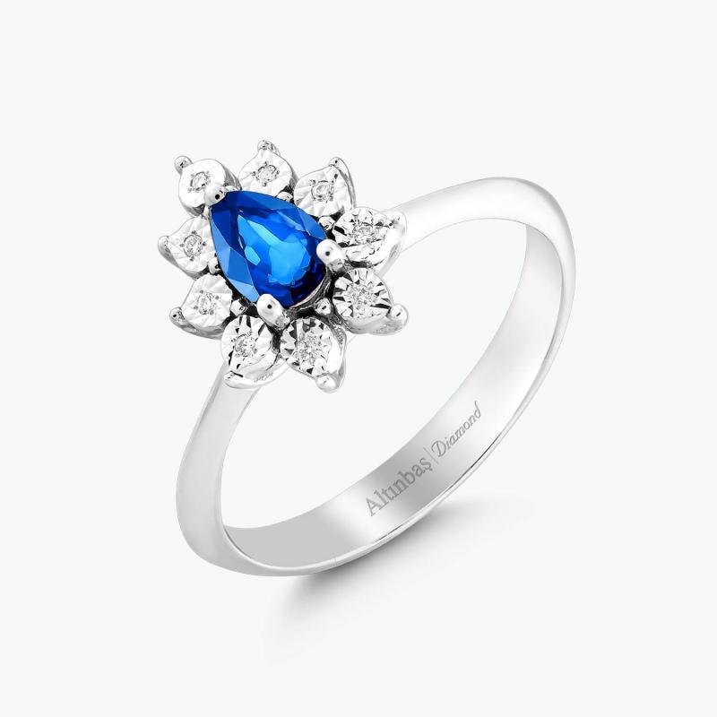 0.04 Carat Sapphire Diamond Ring