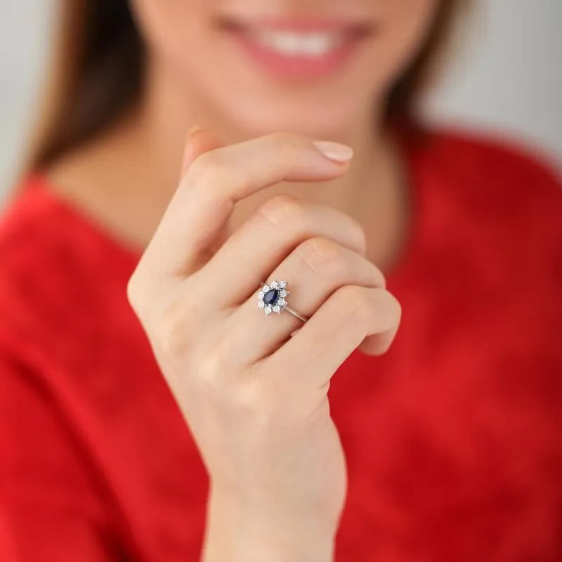 0.03 Carat Sapphire Diamond Ring