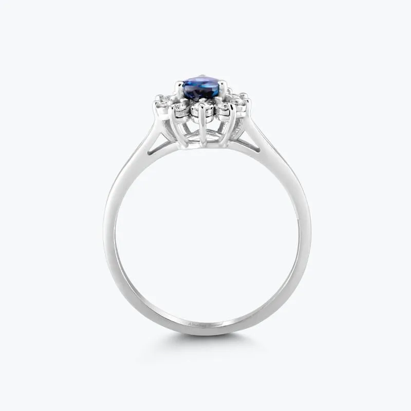 0.14 Carat Sapphire Diamond Ring