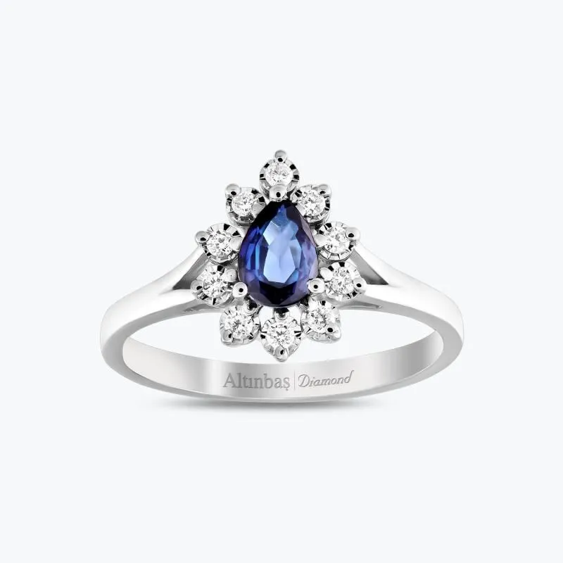 0.11 Carat Sapphire Diamond Ring