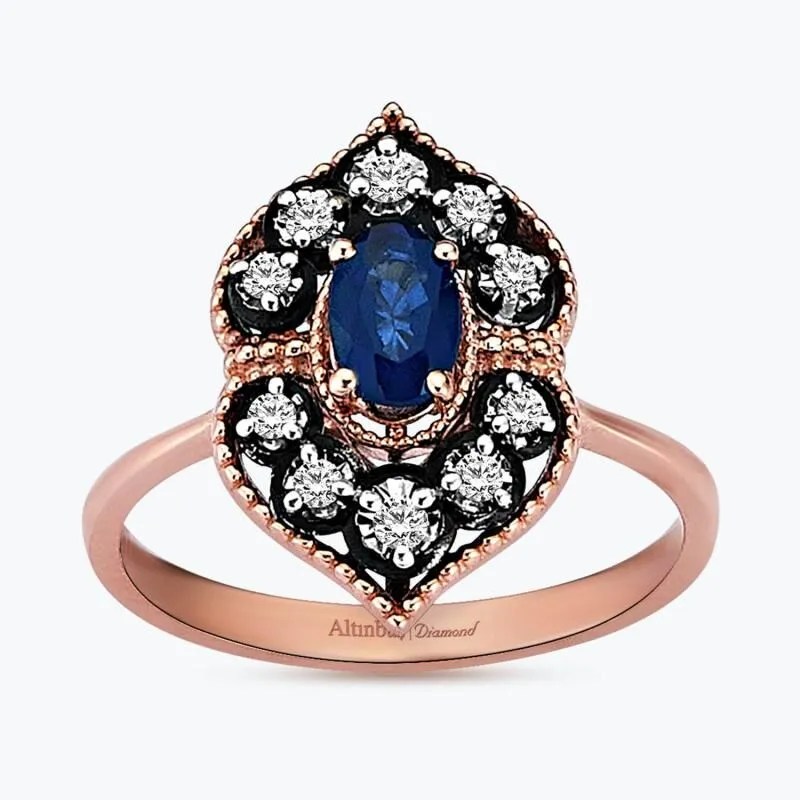 0.12 Carat Sapphire Diamaond Ring