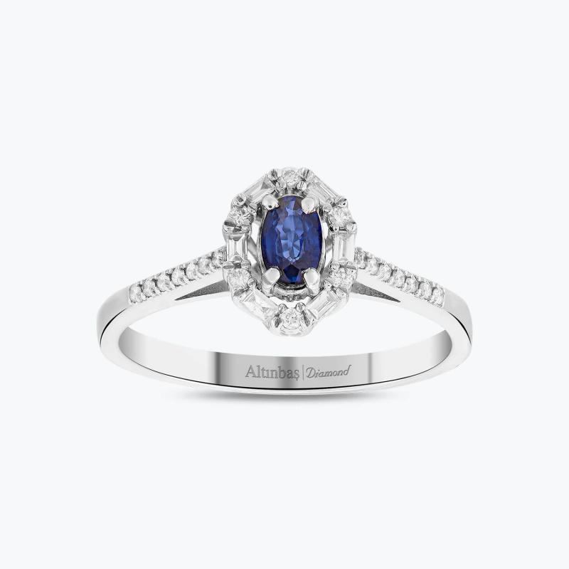 0.18 Carat Sapphire Diamond Ring