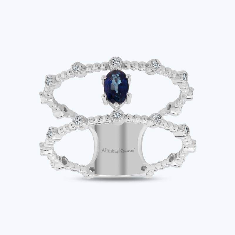 0.20 Carat Sapphire Diamond Ring