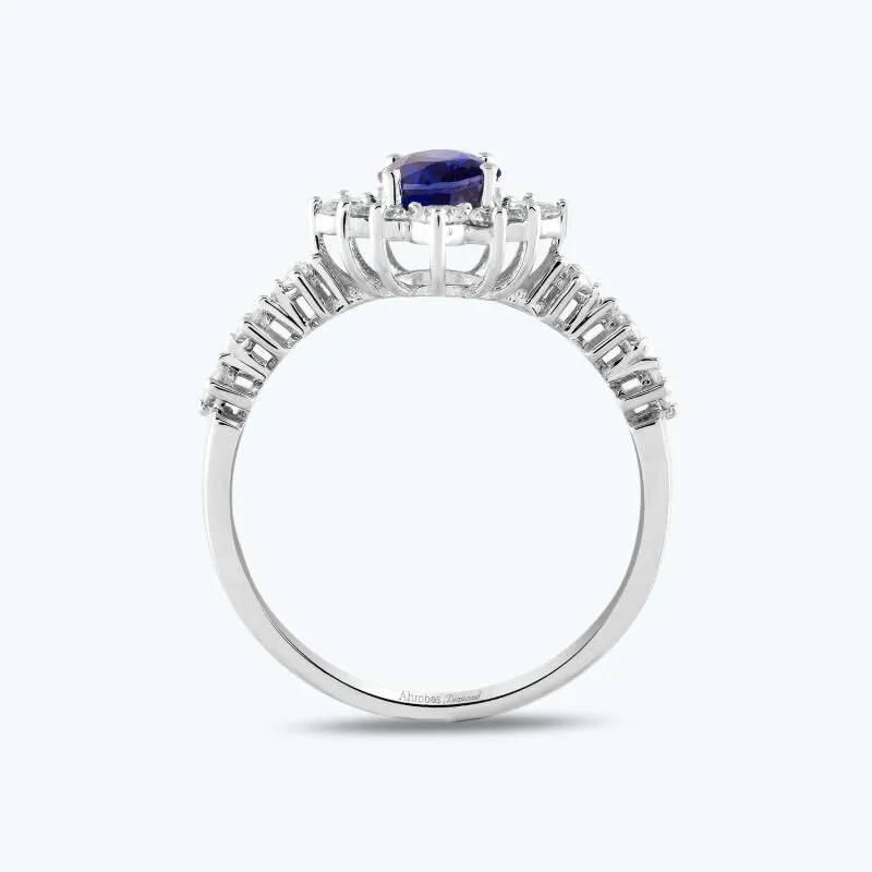 0.55 Carat Sapphire Diamond Ring