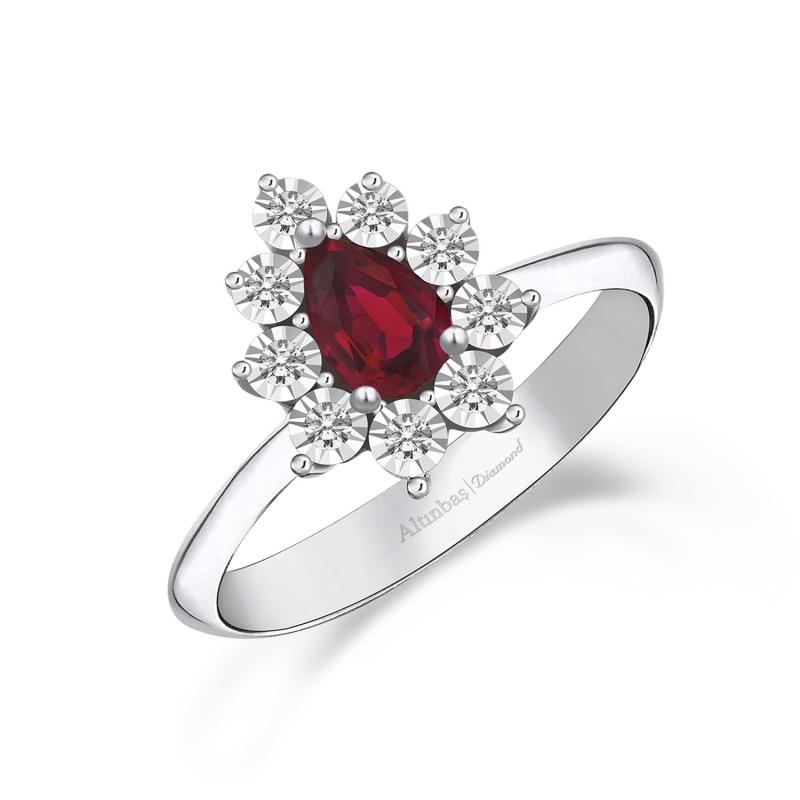0.05 Carat Ruby Diamond Ring