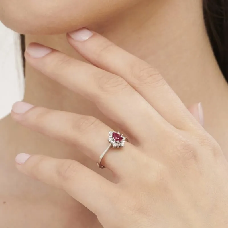 0.02 Carat Ruby Diamond Ring