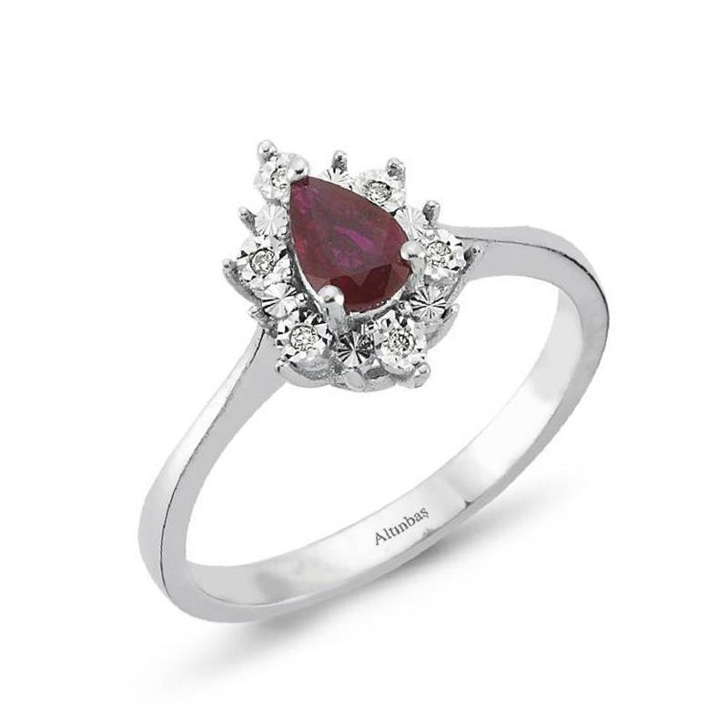 0.02 Carat Ruby Diamond Ring
