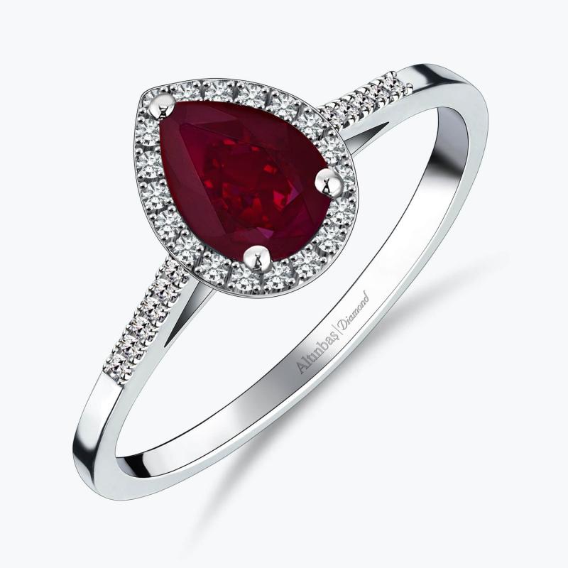 0.08 Carat Ruby Diamond Ring