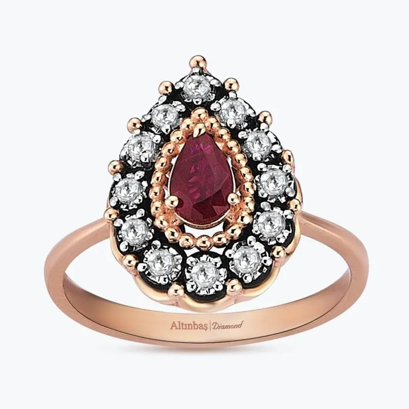 0.16 Carat Ruby Diamond Ring