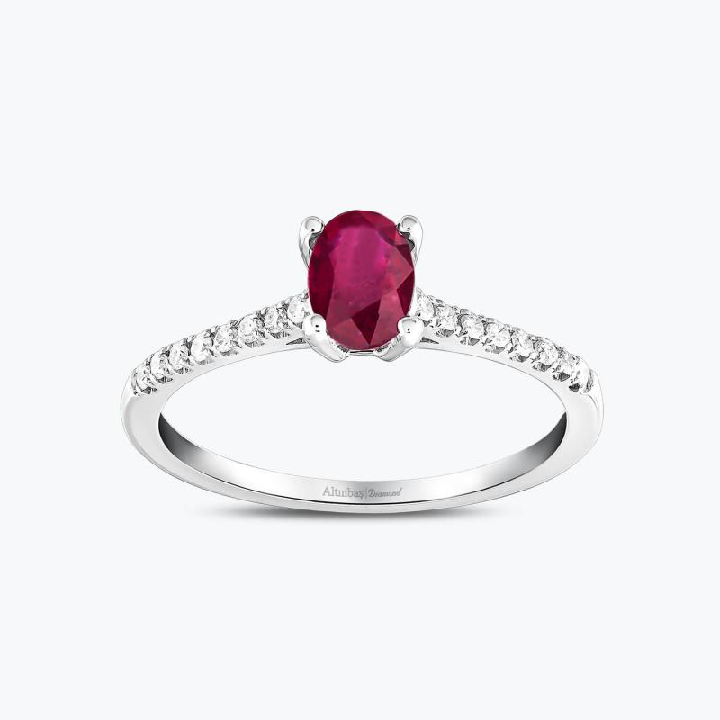 0.10 Carat Ruby Diamond Ring