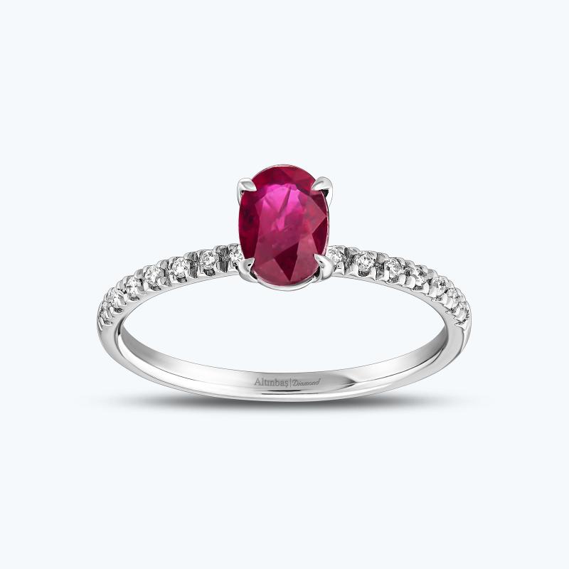 0.08 Carat Ruby Diamond Ring