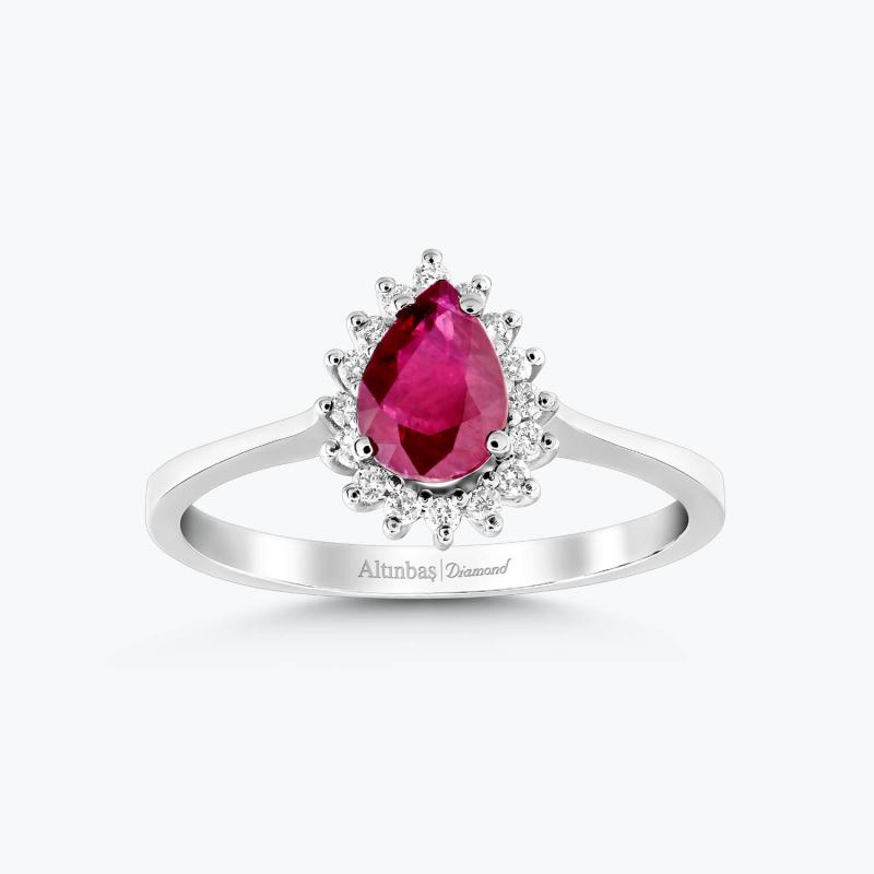 0.15 Carat Ruby Diamond Ring