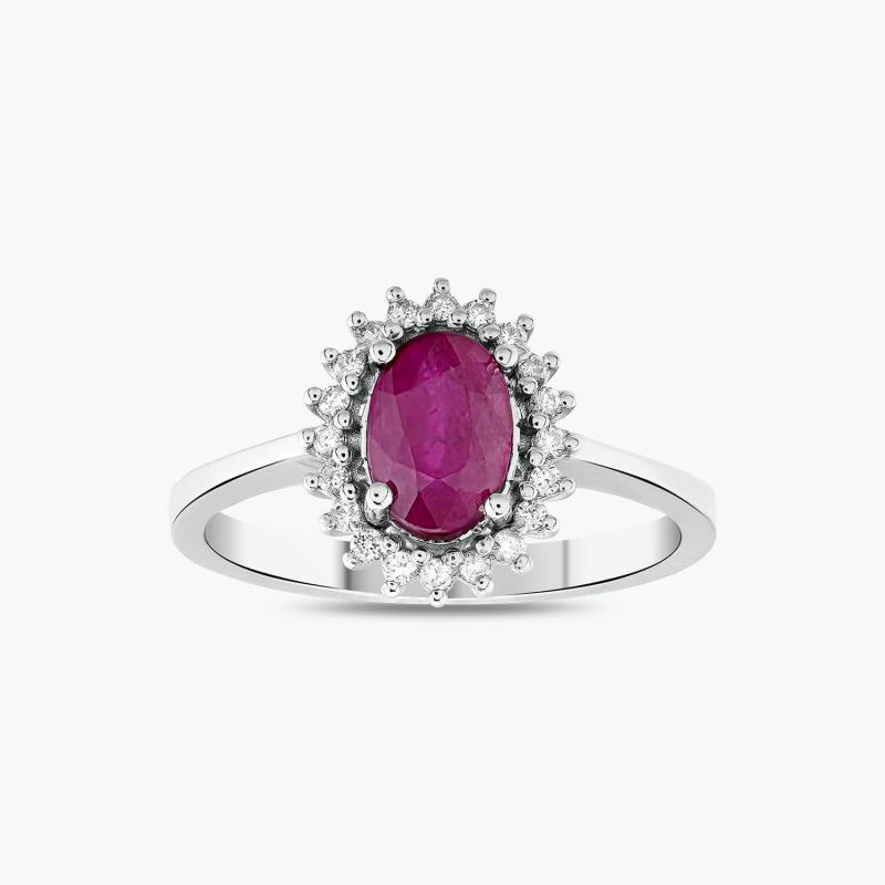 0.13 Carat Ruby Diamond Ring