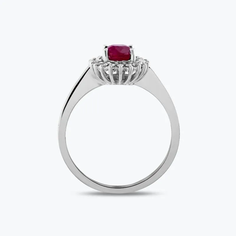 0.17 Carat Ruby Diamond Ring