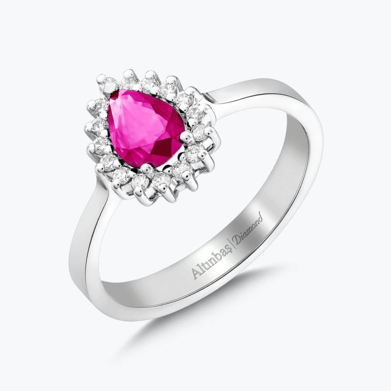 0.16 Carat Ruby Diamond Ring