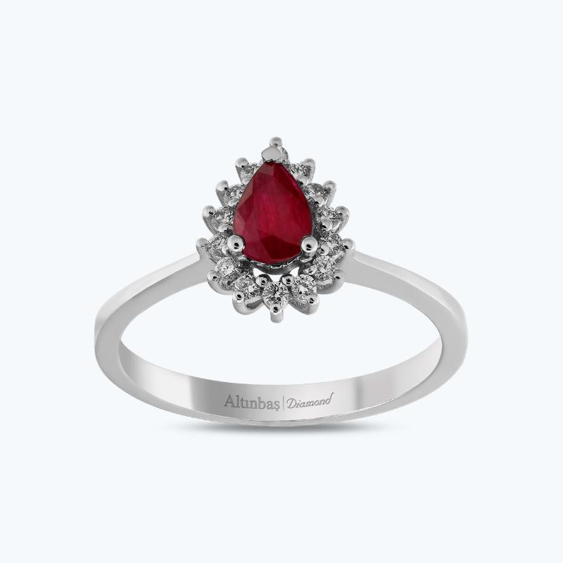 0.12 Carat Ruby Diamond Ring