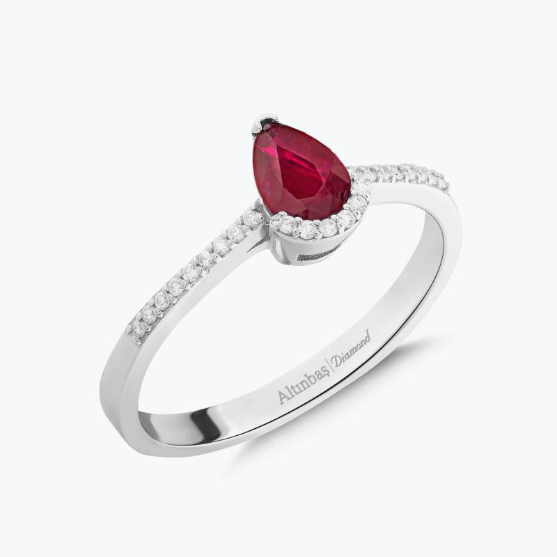 0.09 Carat Ruby Diamond Ring