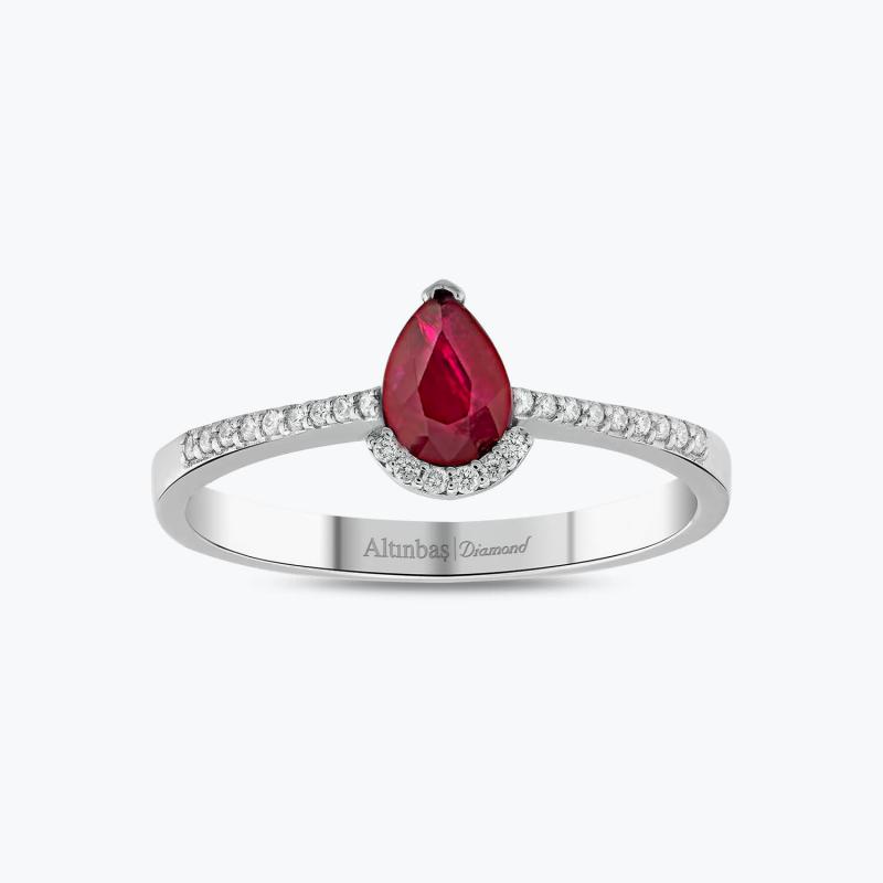 0.09 Carat Ruby Diamond Ring