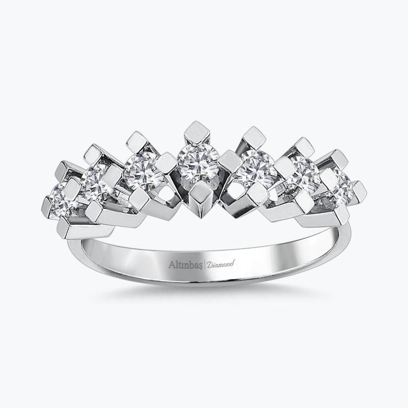 0.44 Carat Seven Stone Diamond Ring