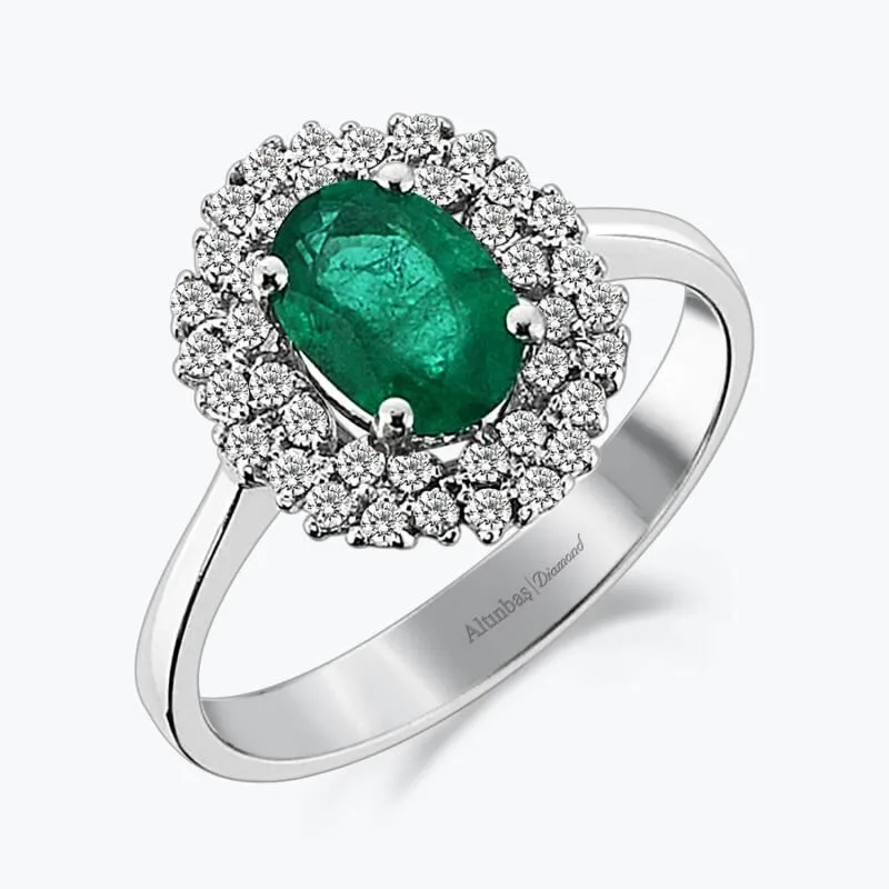 0.27 Carat Emerald Diamond Ring