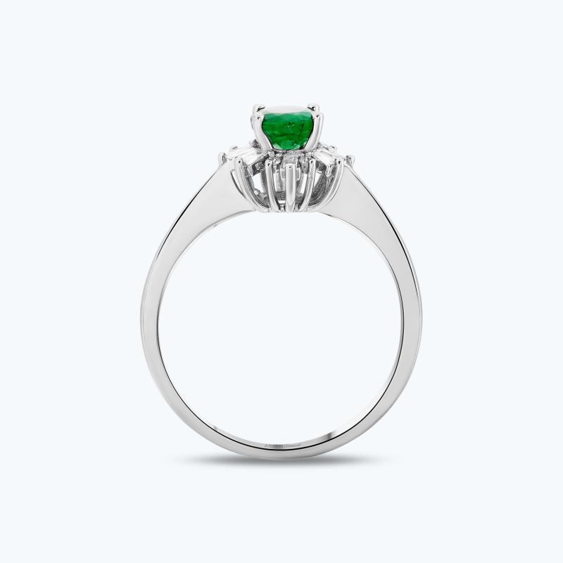 0.16 Carat Emerald Diamond Ring