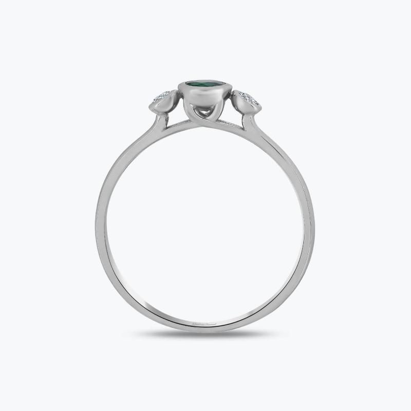 0.07 Carat Emerald Diamond Ring