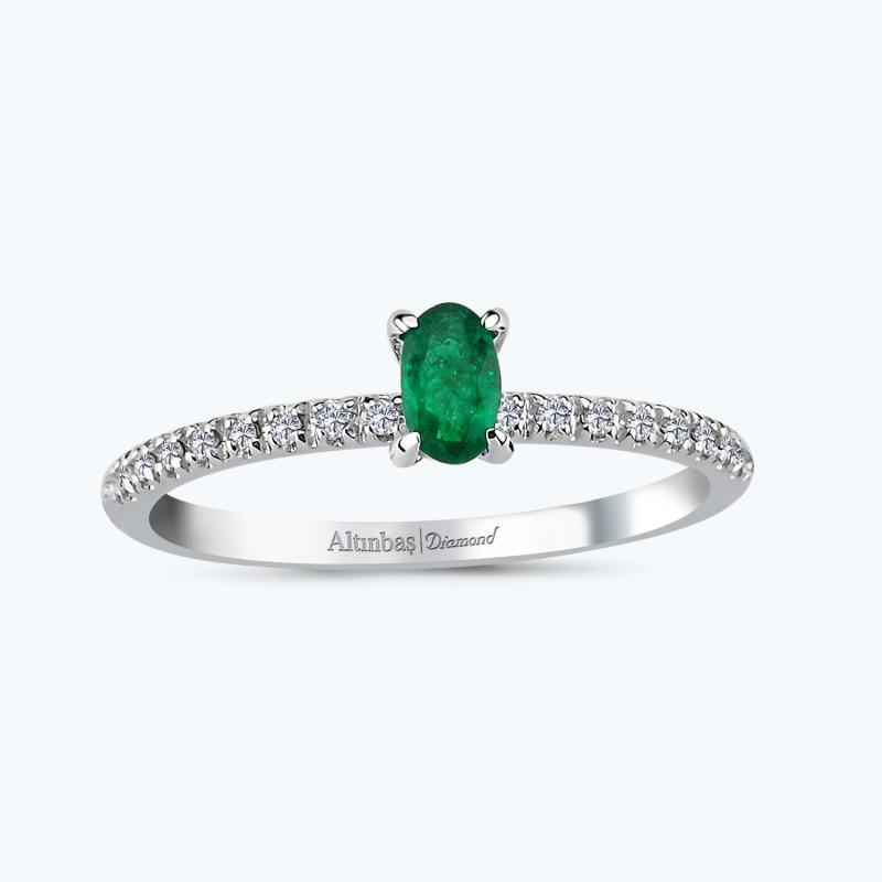 0.08 Carat Emerald Diamond Ring