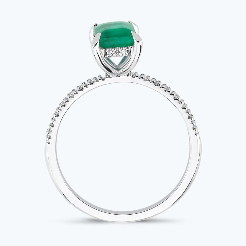 0.10 Carat Emerald Diamond Ring